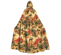 TZTTZT Wizard Cloak with Hood Men Women - Western Cowboy A Print Witch Hooded Vampire Cape, Halloween Costumes Black