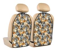 TZTTZT Wolf Head in The Woods Print Kick Mats Back Seat Protector 2 Pack, X-Large Kick Mats Protect from Dirt, Mud, Car Back Seat Cover Protector with 3 Organizers, Car Accessories