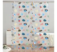 TZTZBO Clear Shower Curtain Tropical Fish, 78" L x 72" W Waterproof Lightweight Fish Shower Curtain Liner, PEVA Long Fashion Bath Shower Curtains with 12 Grommets Hooks for Bathtub Bathroom