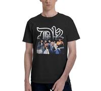 TZVEHAFYA Men's Dirty Rap Hip Dozen Hop Band Cotton T-Shirts Stylish Prints Crewneck Classic Short-Sleeved Shirt Stress-Free for Daily Commuting Black M