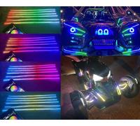 Tzvmny Lighting IP68 Dream Color CHASER 6PCS 3FT Flow LEDs for Polaris Slingshot Motorcycle Car Grill Truck Strips Light Bluetooth Control