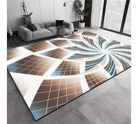 Tzvpsu Accessories for home Blue Brown Abstract Geometric Floral Design boys bedroom decor ornaments 120x160cm