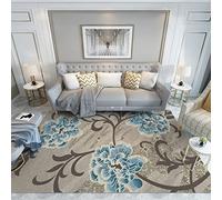 Tzvpsu Area rugs Blue gray retro graffiti floral pattern porch accessories girl bedroom decorations 100x160cm
