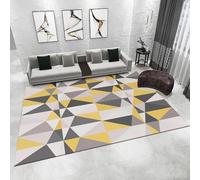 Tzvpsu Bedroom accersories men Yellow grey geometric triangle pattern modern carpet velvet rug kids rugs 80x120cm