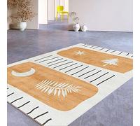 Tzvpsu Bedroom decorations for women Yellow Beige Geometric Lines Leaves Pattern gaming accessories men 200x350cm