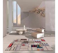 Tzvpsu Carpet for bedrooms Brown Red Blue Retro Geometric Pattern washable rugs non slip floor ornaments 200x350cm