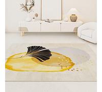 Tzvpsu Fireplace ornaments for living room Yellow Black Ink Graffiti Ginkgo Leaf Pattern bedroom accessories dressing 200x300cm
