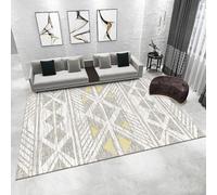 Tzvpsu Fireside rugs for living room Yellow grey geometric design living room coffee table carpet porch decorate teen girl bedroom accessories 120x160cm