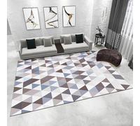 Tzvpsu Home decor accessories bedroom Blue grey geometric triangle pattern modern carpet velvet rug carpets for bedrooms 80x120cm