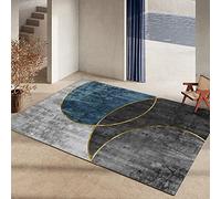 Tzvpsu Kids carpet Blue Grey Modern Ink Design Geometric Pattern office accessories nursery rugs 100x160cm