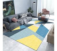 Tzvpsu Kids rugs for bedrooms girls Modern style blue and yellow geometric patterns boys rug home decor 120x160cm