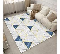 Tzvpsu Living room carpets Blue gray yellow geometric triangle pattern carpet for kitchen kids bedroom accessories 160x230cm