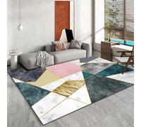 Tzvpsu Lounge accessories Pink Yellow Grey Marble Texture Geometric Pattern area rugs bedroom ornaments and accessories 80x160cm