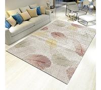 Tzvpsu Non Slip Rugs Pink Yellow Abstract Doodle Leaves Pattern Dining Table Accessories Anti Rug 180X280Cm