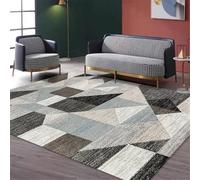 Tzvpsu Sitting room rugs Blue Gray Brown Abstract Geometric Pattern carpet living bedroom decor 80x160cm