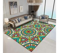Tzvpsu Teen girls bedroom accessories Green, Blue, Beige Retro Geometric Circular Floral Pattern home decor bedroom accessories for teen girls 200x300cm