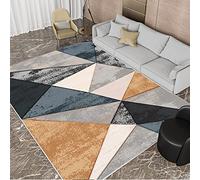 Tzvpsu Velvet rug Geometric Triangle Pattern Yellow Grey Ink Style bedroom accessories for men girls room accessories 200x300cm