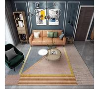 Tzvpsu Vintage home accessories Yellow Gray Geometric Stripe Design office floor ornaments 80x160cm
