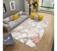 Tzvpsu Washable kitchen rugs Pink Gray Golden Yellow Geometric Lines Design accessories for bedroom stuff 80x160cm