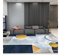 Tzvpsu Washable Rugs Non Slip Yellow Blue Gray Abstract Geometric Pattern Nursery Rug 80X160Cm