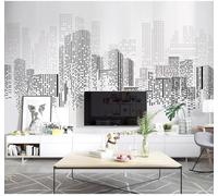 Tzxztt Abstract Black and White City Architecture Art Unique Modern 3D Wallpaper Premium Textured Silk Neutral Tones Material Ideal for Living Room Bedroom-400cm×280cm