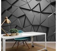 Tzxztt Abstract Black Geometric Triangles Art Modern 3D Wallpaper Premium Textured Silk Neutral Tones Material Ideal for Living Room Bedroom-150cm×105cm
