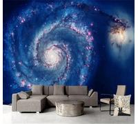 Tzxztt Abstract Blue Cosmos Starry Sky Vortex Modern 3D Wallpaper Premium Textured Silk Neutral Tones Material Ideal for Living Room Bedroom-350cm×256cm