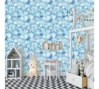 Tzxztt Abstract Blue Creative Snowflakes Art Modern 3D Wallpaper Premium Textured Silk Neutral Tones Material Ideal for Living Room Bedroom-150cm×105cm