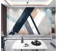Tzxztt Abstract Colourful Geometric Stripes Marble Effect Modern 3D Wallpaper Premium Textured Silk Neutral Tones Material Ideal for Living Room Bedroom-200cm×140cm