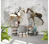 Tzxztt Abstract Creative Art Relief Horse Modern 3D Wallpaper Premium Textured Silk Neutral Tones Material Ideal for Living Room Bedroom-430cm×300cm