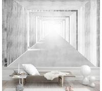 Tzxztt Abstract Creative Black and White Wood Grain Spatial Extension Modern 3D Wallpaper Premium Textured Silk Neutral Tones Material Ideal for Living Room Bedroom-250cm×170cm