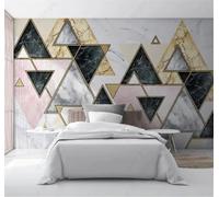 Tzxztt Abstract Creative Colourful Geometric Marble Effect Modern 3D Wallpaper Premium Textured Silk Neutral Tones Material Ideal for Living Room Bedroom-300cm×210cm