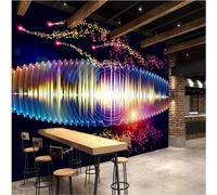 Tzxztt Abstract Creative Colourful Musical Notes Music Modern 3D Wallpaper Premium Textured Silk Neutral Tones Material Ideal for Living Room Bedroom-300cm×210cm