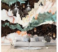 Tzxztt Abstract Creative Multicoloured Marble Effect Art Modern 3D Wallpaper Premium Textured Silk Neutral Tones Material Ideal for Living Room Bedroom-200cm×140cm