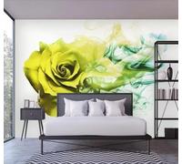 Tzxztt Abstract Fresh Aesthetic Golden Smoke Rose Modern 3D Wallpaper Premium Textured Silk Neutral Tones Material Ideal for Living Room Bedroom-400cm×280cm