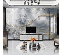 Tzxztt Abstract Grey Three Dimensional Gold Lines Modern 3D Wallpaper Premium Textured Silk Neutral Tones Material Ideal for Living Room Bedroom-350cm×256cm