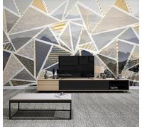 Tzxztt Abstract Hand Painted Geometric Mountain Peaks Landscape Modern 3D Wallpaper Premium Textured Silk Neutral Tones Material Ideal for Living Room Bedroom-300cm×210cm