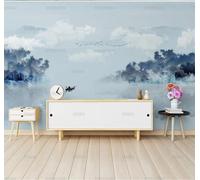 Tzxztt Abstract Ink Wash Landscape Ambience Scenery Modern 3D Wallpaper Premium Textured Silk Neutral Tones Material Ideal for Living Room Bedroom-400cm×280cm