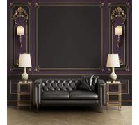 Tzxztt Abstract Purple Creative Gold Pattern Modern 3D Wallpaper Premium Textured Silk Neutral Tones Material Ideal for Living Room Bedroom-150cm×105cm