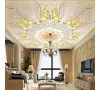 Tzxztt Abstract Relief Gold Butterfly Flowers Modern 3D Wallpaper Premium Textured Silk Neutral Tones Material Ideal for Living Room Bedroom-350cm×256cm