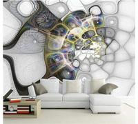 Tzxztt Abstract Retro Art Graffiti Space Lines Modern 3D Wallpaper Premium Textured Silk Neutral Tones Material Ideal for Living Room Bedroom-300cm×210cm