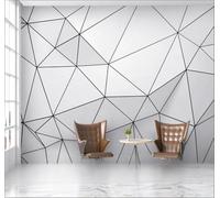 Tzxztt Abstract Three Dimensional Black and White Geometric Lines Modern 3D Wallpaper Premium Textured Silk Neutral Tones Material Ideal for Living Room Bedroom-250cm×170cm
