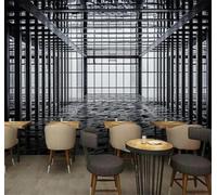 Tzxztt Abstract Three Dimensional Geometric Architecture Spatial Extension Modern 3D Wallpaper Premium Textured Silk Neutral Tones Material Ideal for Living Room Bedroom-350cm×256cm