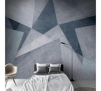 Tzxztt Abstract Vintage Grey Blue Geometric Modern 3D Wallpaper Premium Textured Silk Neutral Tones Material Ideal for Living Room Bedroom-430cm×300cm
