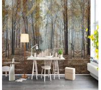 Tzxztt Abstract Vintage Three Dimensional Minimalist Forest Modern 3D Wallpaper Premium Textured Silk Neutral Tones Material Ideal for Living Room Bedroom-350cm×256cm
