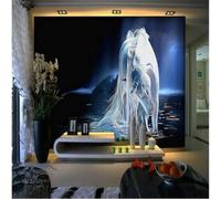 Tzxztt Abstract Waterfall River Animals White Horse Modern 3D Wallpaper Premium Textured Silk Neutral Tones Material Ideal for Living Room Bedroom-250cm×170cm