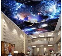 Tzxztt Beautiful Dreamlike Planet Starry Sky Universe Modern 3D Wallpaper Premium Textured Silk Neutral Tones Material Ideal for Living Room Bedroom-150cm×105cm