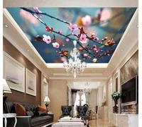 Tzxztt Beautiful Minimalist Branches Pink Flowers Modern 3D Wallpaper Premium Textured Silk Neutral Tones Material Ideal for Living Room Bedroom-250cm×170cm