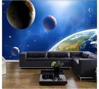 Tzxztt Beautiful Universe Space Planets Starry Sky Modern 3D Wallpaper Premium Textured Silk Neutral Tones Material Ideal for Living Room Bedroom-150cm×105cm