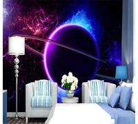 Tzxztt Beautiful Vibrant Universe Space Planets Modern 3D Wallpaper Premium Textured Silk Neutral Tones Material Ideal for Living Room Bedroom-350cm×256cm
